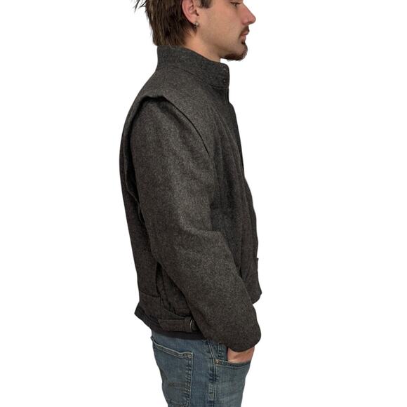 Vintage The American Male 100 % wool gray jacket stand collar size 40 medium - Picture 6 of 17